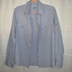 LL Bean Womens Medium Long Sleeve Lavender‎ Button Up Shirt